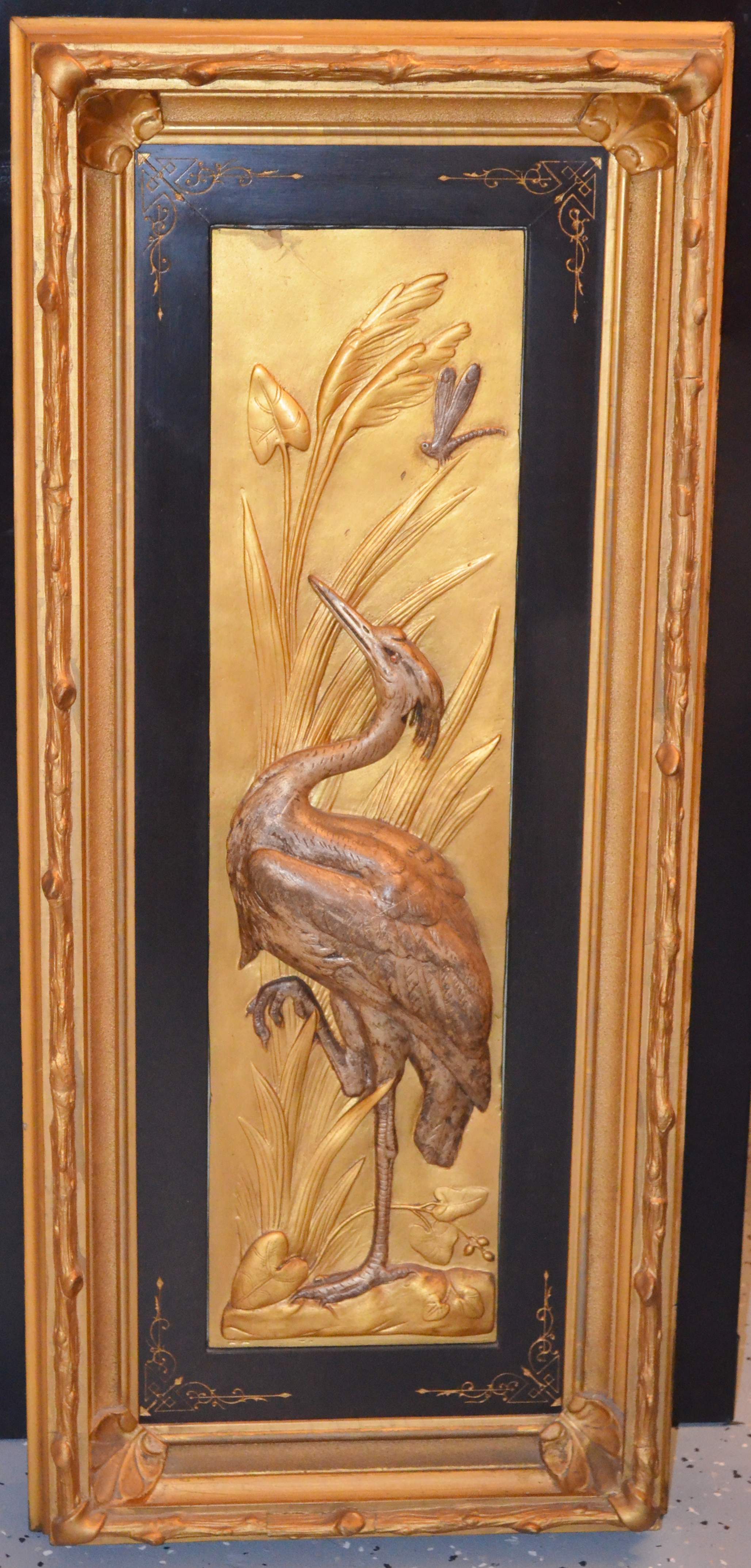 PAIR - ANTIQUE ART NOUVEAU WALL PLAQUES